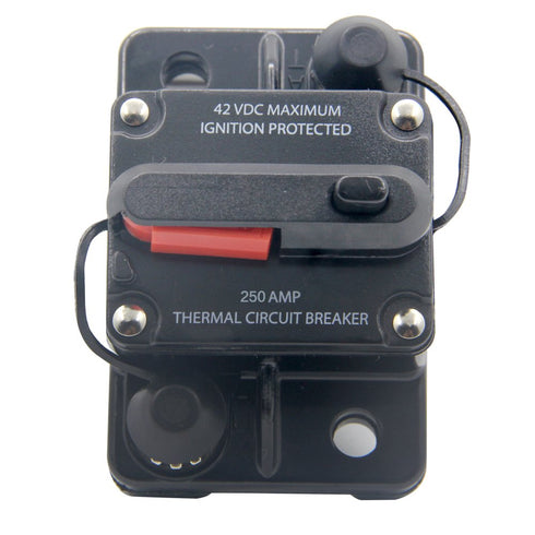 12-42V DC 250 Amp Circuit Breaker for Trolling Motor Auto Car Marine Boat Bike Stereo Audio Terminal Inline Fuse Inverter Manual Reset Fuse Holder...