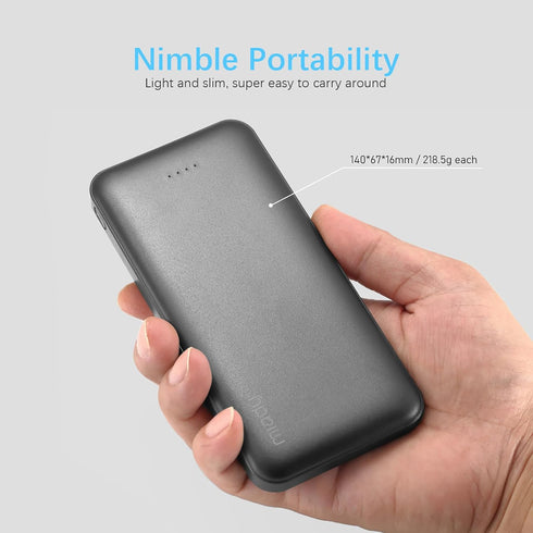 Miady 2-Pack 10000mAh Dual USB Portable Charger, USB-C Fast Charging Power Bank, Backup Charger for iPhone 15/14/13, Galaxy S23/22, Pixel and etc....