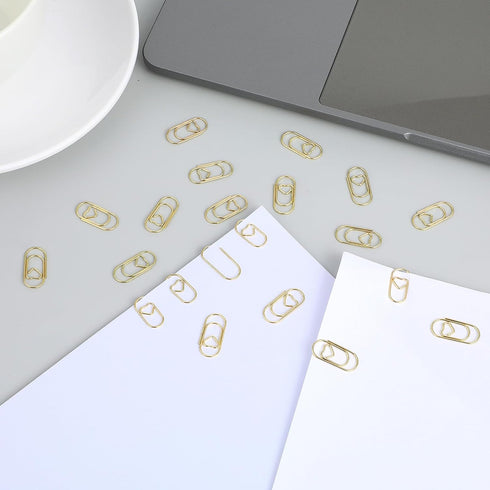 200Pcs Heart Paper Clips,Gold Mini Paper Clips,Funny Cute Paperclips for Office Supplies,Wedding Decoration,Documents,Note Organizer...