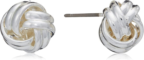 Napier "Classics" Silver-Tone Knot Stud Earrings...