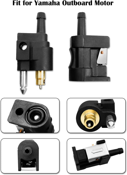 1/4 inches 6mm Barb Female Fuel Line Quick Connector and 1/4 inches 6mm Male Fuel Connector with Most Portable Fuel Tank for Yamaha Outboard Motor...
