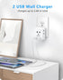 LENCENT EU to US Plug Adapter, European to USA Outlet Adaptor with 2 USB, Europe to American Outlet, 3-Sided Outlet Extender, Wall Tap, Mini Charg...