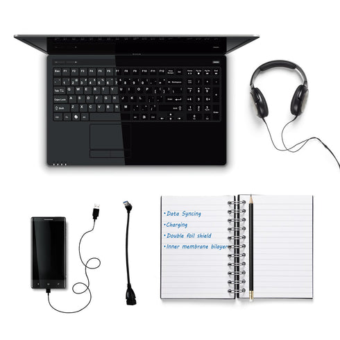 UCEC USB 3.0 Extension Cable, Male to Female 90 Degree Short Extension Cord 6 Inch Extender, Up & Down Angle, 2 Pack (Black)...