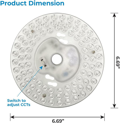 Euri Lighting EMP-2000cec-20, Dimmable LED Light Engine, 6.69" Diameter, 20W (120W Equal), 1800lm, 3000K, 4000K, 5000K, 90+ CRI, Energy Star, CEC ...
