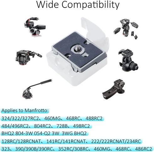 Quick Release Plate, Tripod Quick Release Plate Fit for Manfrotto 200pl-14 Rc2 Camera Tripod Head (Pack of 2) Black...