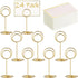 24 Pcs Premium Mini Table Number Holders and 24 Pcs Place Cards with Gold Foil Border, Place Card Holder, Table Sign Stand, Photo Picture holders ...