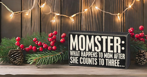 Primitives by Kathy 28489 Classic Box Sign, 8" x 4.50", Momster...