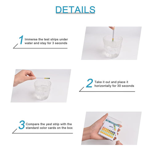 PH Test Strips 0-14, 100PCS PH Strips Universal PH Test Paper PH-Indicator Strip to Test Drinking Water, Food, Pools, Aquariums, Saliva, Urine, La...