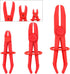 Swpeet 3Pcs Red Line Clamps Flexible Hose Clamps Pliers Kit, Hose Pinch Off Pliers Set Line Clamps for Brake Hoses, Fuel Hoses, Coolant Hoses, Mos...