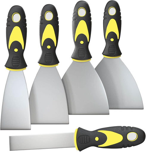 5Pcs Putty Knife, Set, 1" 2" 3" 4" 5" Scraper, Spackle Knife, Paint Scraper, Scraper Tool, No Rusting, Perfect For Repairing Drywall, Removing Wal...