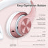 9S Over Ear Bluetooth Headphones, 60 Hours Playtime, Hi-Fi Stereo, Deep Bass, Microphone, Foldable, Rose Gold...