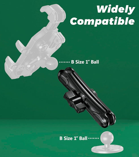 Double Socket Arm 5.9" Aluminum Alloy Long Arm Compatible with RAM Mount B Size 1" Ball Components...