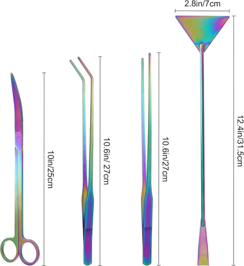 Aquarium Tools Kits 13 Inch Aquatic Plant Aquarium Tools Stainless Steel Tweezers Scissors Spatula Kit Scissors Aquarium Supplies for Tank Clean (...
