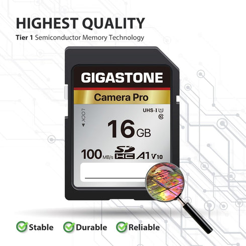 Gigastone 16GB SD Card V10 SDHC Memory Card High Speed Full HD Video Compatible with Canon Nikon Sony Pentax Kodak Olympus Panasonic Digital Camer...