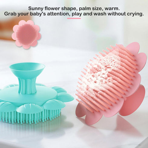 Baby Hair Scalp Massage Shampoo Brush with Soft Baby Bath Brush Silicone Massage Brush for All Hair Kid Newborn Toddler??...