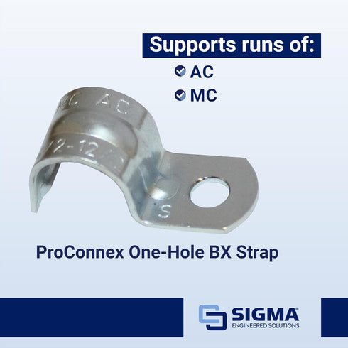 Sigma Engineered Solutions ProConnex 55919M One-Hole AC/MC Strap, 100-Pack (Gray)...
