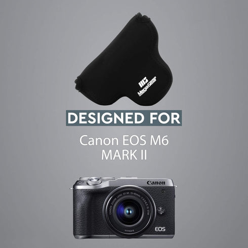 MegaGear MG1753 Ultra Light Neoprene Camera Case Compatible with Canon EOS M6 Mark II (15-45mm) - Black...