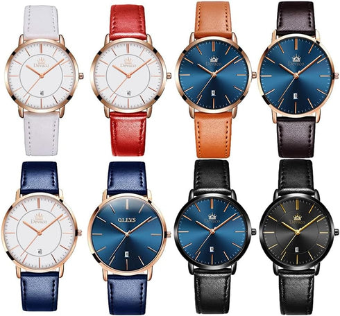Ladies Watches ?Genuine Leather Strap Waterproof Watches for Women Quartz Casual Watch for Women, Calendar Women's Watches Chronograph Women's Wri...