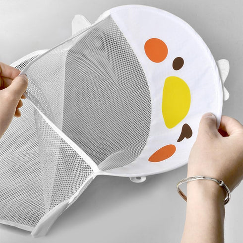 Mesh Bath Toy Organizer?Wth 2 Suction Cups Hanging Mesh Bathtub Toy Holder for Kids and Baby Compatible with Bath Toy Storage(White)...