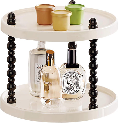 2 Tier Makeup Organizer, Skincare Make Up Storage Perfume Organizers Tray for Vanity Dresser Bathroom Counter, Cute Cosmetic Lotion Beauty Counter...