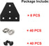 2020 Aluminum Extrusion Connector Bracket Set Included 8PCS joint Plates,1Pcs M3 Wrench,40Pcs M5 T-slot Nuts and 40Pcs M5x8mm Hex Socket Cap Screw...