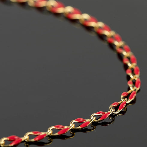 YOUBEIYEE Red Oil Drip Chain for Jewelry Making Gold Plated Brass Chain Roll with Jump Rings and Lobster Clasps Jewelry Supplies...