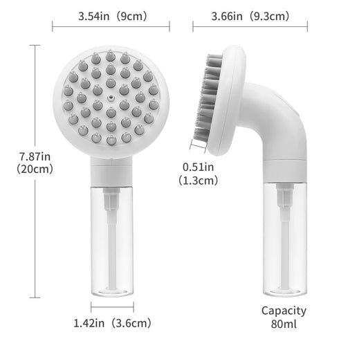 Dog Bath Brush 3 in1 Dog Shampoo Brush Soft Silicone Dog Brush for Pet Grooming Washing Soap Brush 36 Clean brush head for Short and Long Haired D...