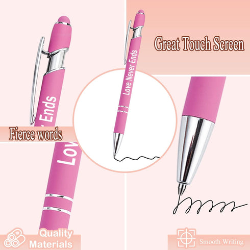 PASISIBICK 14 Pieces Motivational Inspirational Quotes Snarky Screen Touch Stylus Ballpoint Pens for Office Encouraging Scriptures with Black Ink(...