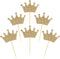 Crown Cupcake Toppers 48 Pcs Light Gold Glittery Princess Cake Picks for Baby Shower Birthday Party Decorations Supplies...