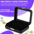 Novel Box Black Faux Leatherette Gem Display Loose Stone Box 3.5x2.75x1.12 with Reversible Black-White Pad - Jewelry Boxes with Clear Glass Top Cl...