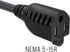 2 ft 14 AWG Outlet Saver Power Extension Cord NEMA 5-15P to NEMA 5-15R, Outlet Extension Cable...