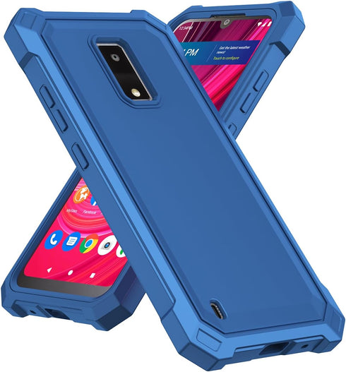 for BLU View 4 case, with Tempered Glass Screen Protector 360 Full-Body Soft TPU Bumper Shockproof Silicone Protective Phone Cover Case for BLU Vi...