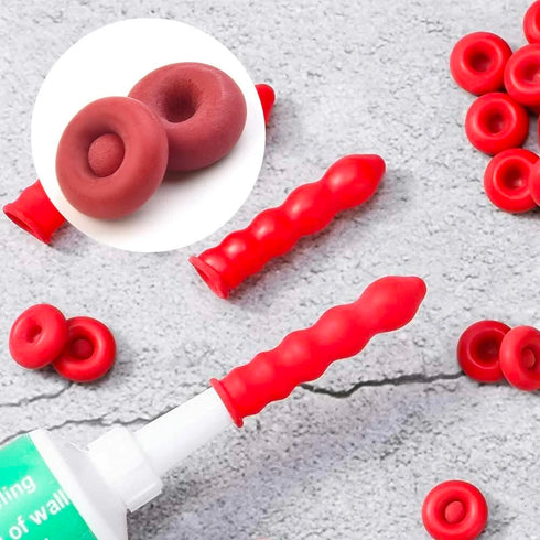 20Pcs Red Adhesives Sealers Caulk Tip Covers Caulk Cap for Seal Caulking Tubes,Protective Cover Hardware Caulk Saver Sealer Caps Nozzle Sealant Pr...