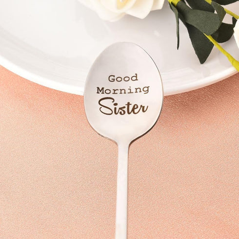 Big Lil Sister Christmas Gifts from Brothers Sisters Gift for Teen Girls Good Morning Sister Engraved Spoon for Stepsister Sister in law Birthday ...