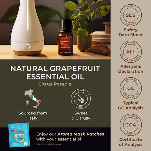 Gya Labs Grapefruit Essential Oil for Skin & Diffuser - 0.34 Fl Oz - 100% Pure Natural Grapefruit Oil for Skin, Hair, Aromatherapy DIY & Candle Ma...