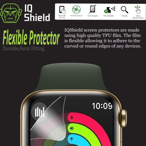 IQShield Screen Protector Compatible with Apple Watch Series 6 (44mm)(6-Pack) Anti-Bubble Clear TPU Film...