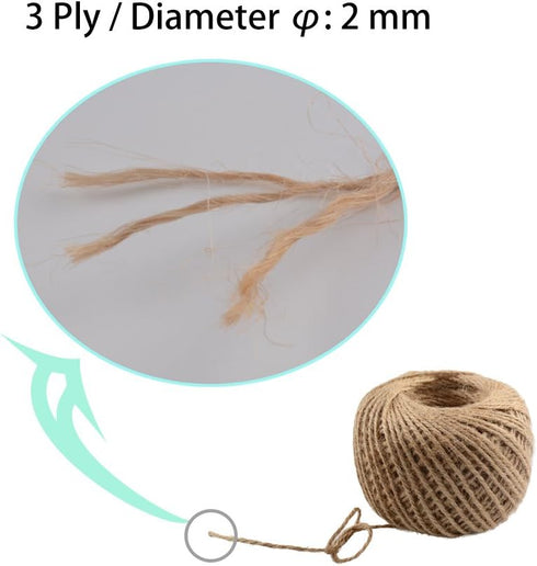328 Feet Natural Jute Twine 3 Ply Gift Wrapping String DIY Rope Garden Twine Cord for Arts Crafts and Gardening Applications......