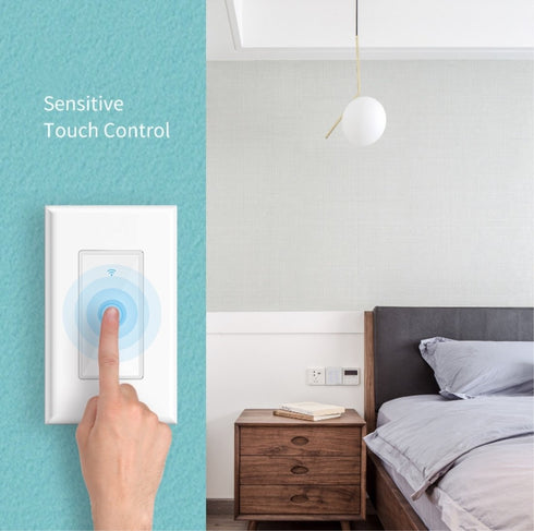 Smart Wifi Switch, Wireless Smartphone Remote Control Wall Light Switch, Compatible with Alexa Google Home IFTTT Android IOS from Anywhere Timing ...