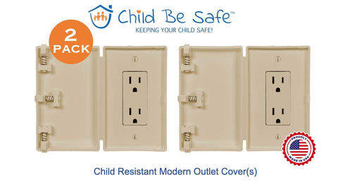 Baby Toddler Pet Resistant Electrical Safety Cover Guard for Home and Business, Made in USA, Compatible with Decora Leviton Legrand, Modern Wide O...
