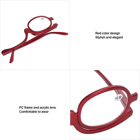 Magnifying Makeup Glasses Single Lens, Makeup Magnifying Cosmetic Readers Flip Single Lens Rotating Eyeglasses, Rotatable Fashionable Eye Make Up ...