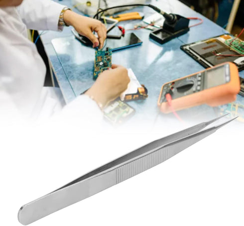 Stainless Steel Tweezers, High Accuracy Tweezers with Straight Tapered, Ultra Fine Point Forceps, hold 0.1mm fingerprint flying line, for Mobile P...