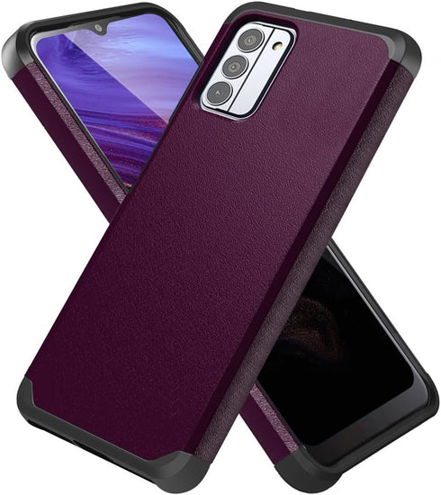 TJS Compatible for Nokia G100 Case (N150DL)/Nokia C300 Case (N155DL), with Tempered Glass Screen Protector Dual Layer Hybrid Magnetic Support Shoc...