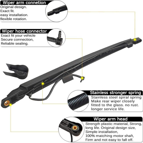 Rear Window Wiper Arm Blade Set Replacement For Cadillac Escalade,GMC Yukon,Chevy Tahoe Suburban,2007-2013 - Back Windshield Wiper Accessories OEM...