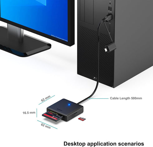 Memory Card Reader, BENFEI 4in1 USB USB-C to SD Micro SD MS CF Card Reader Adapter Compatible with iPhone 15 Pro/Max, MacBook Pro/Air 2023, iPad P...