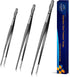 JETKONG Extra Long Kitchen Tweezers Heavy Duty Stainless Steel Cooking Tweezers, Set of 3 (9 12 14 Inch, Black)...