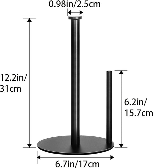 Paper Towel Holder Countertop, OBODING, Black Kitchen Paper Towel Holder Stand for Kitchen and Bathroom Organization, Stainless Steel Paper Towel ...