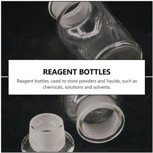 Baluue 250mL Lab Chemicals Bottle Lab Vials Clear Reagent Bottle Glass Narrow Mouth Bottle Clear Glass with Ground Glass Stopper and Graduate for ...