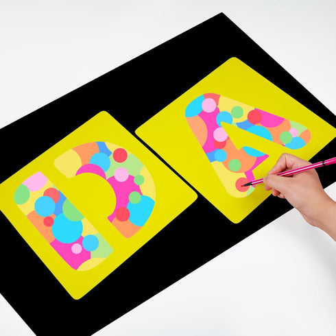 TecUnite 26 Pieces Alphabet Stencils Set Plastic Letter Stencils for Painting Learning, DIY Craft Decoration (9 x 9 Inches)...