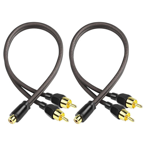 XMSJSIY RCA Cable Car Audio Y Splitter Cable Female to Dual Male Gold Plated Stereo Audio Adapter Gold Plated Plug Connectors Extension Cord for A...
