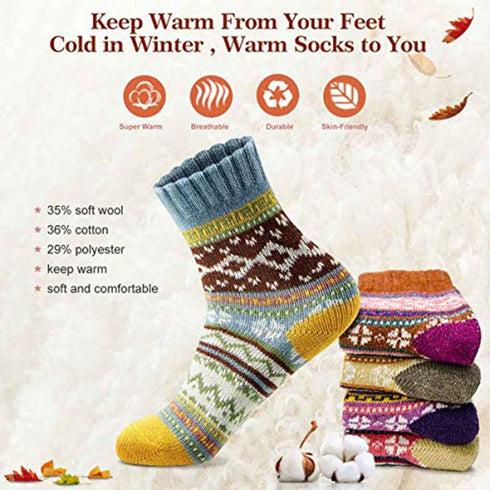 MORECOO Womens Socks Winter - Stocking Stuffers Gifts for Women - Thick Wool Soft Warm Cozy Crew Socks for Women...